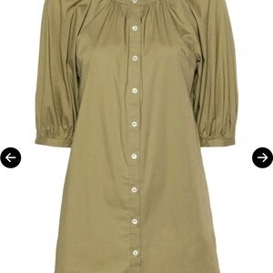 STAUD Olive Button-Front mini Vincent Dress